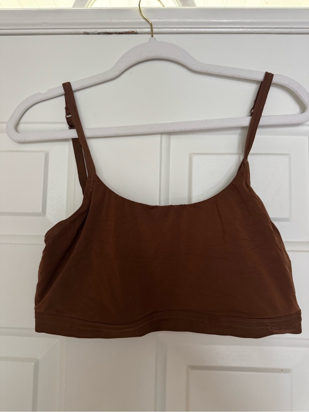 Brown Spaghetti Strap Crop Top